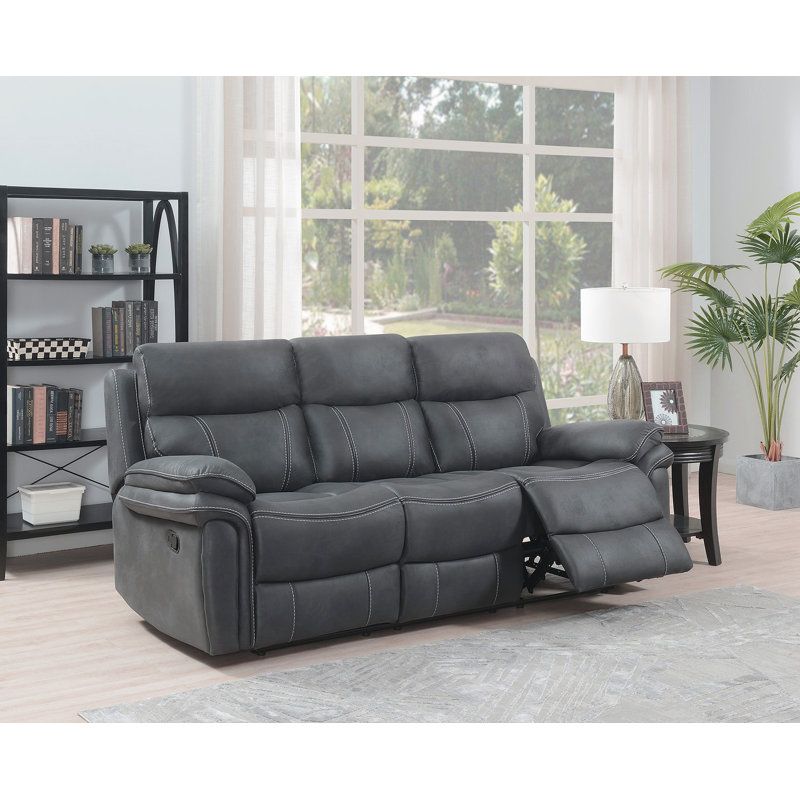 Adalynn Permian Seater Reclining Sofa, 3, Charcoal Grey