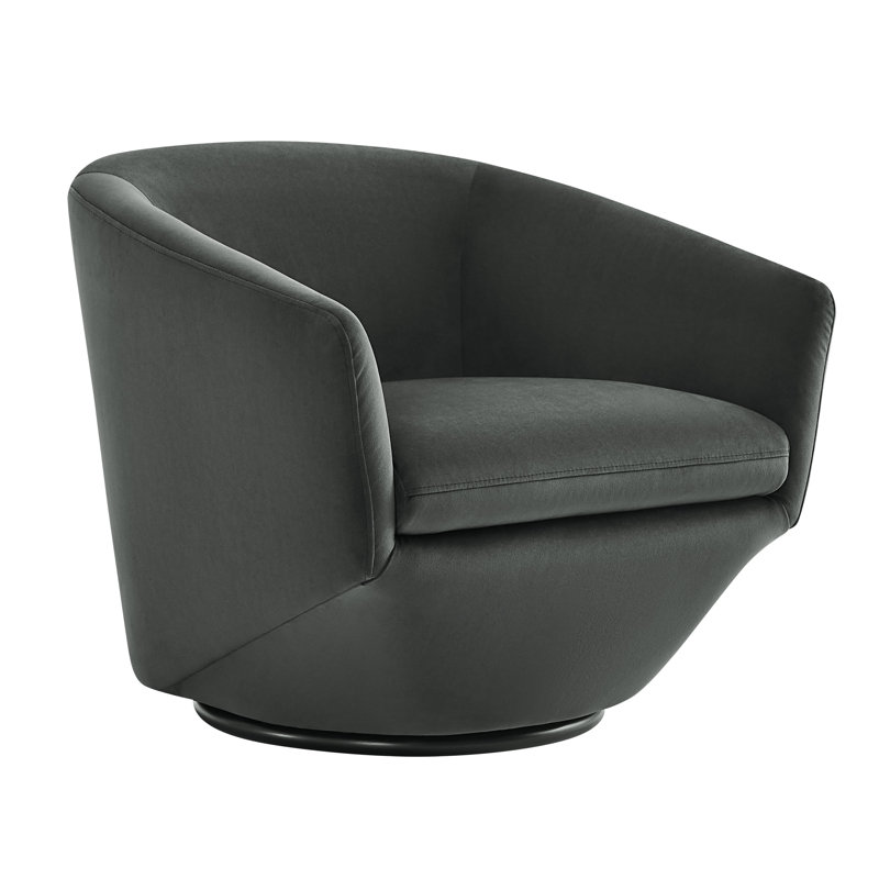 Chaise pivotante Elexi, Velours performance gris foncé
