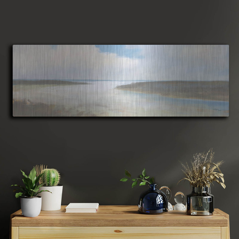 Art mural luxueux «Soft Shore» par Wellington Studio, 36 po x 12 po