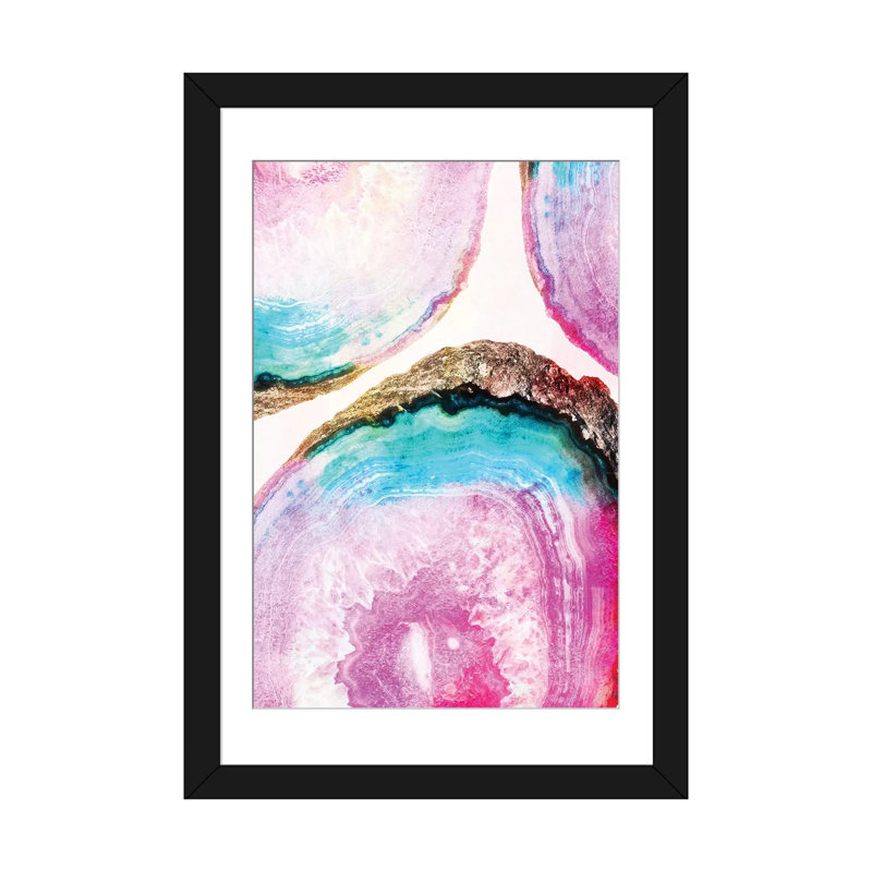« agate pattern », impression sur toile, Papier d'art encadré noir, Blanc, H 24 po x l 16 po x P 1 po
