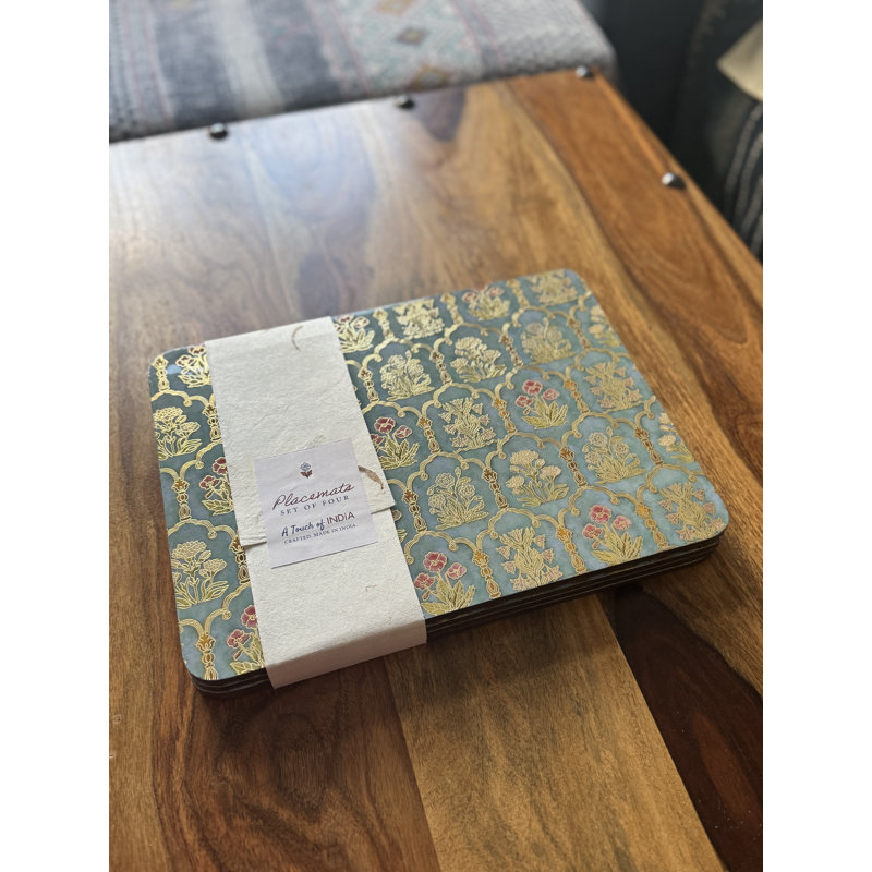 Engineered Wood Floral Rectangle Placemat