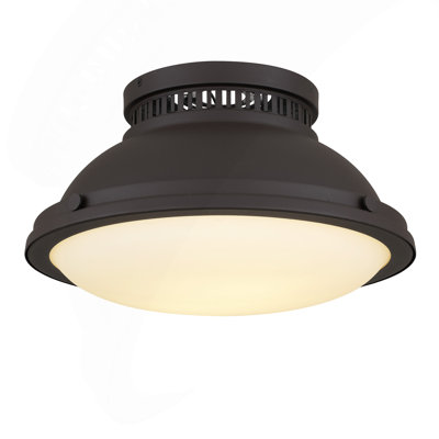 2-Light 14-in Dark Bronze Flush Mount