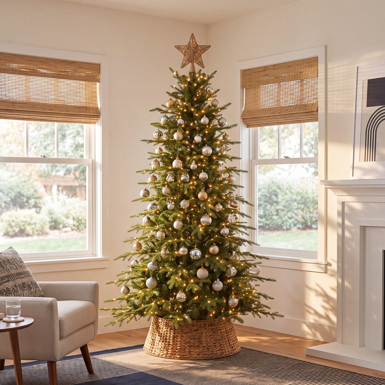 90' Lighted Artificial Pine Christmas Tree