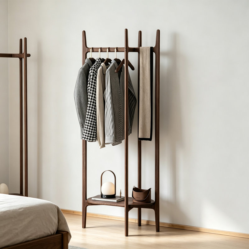 Portemanteau sur pied en noyer noir
