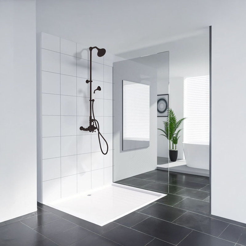 Système de douche thermostatique exposé avec inverseur, Bronze frotté à l'huile