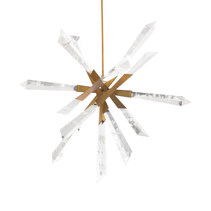 Solitude 1 - Light LED Chandelier, Aged Brass