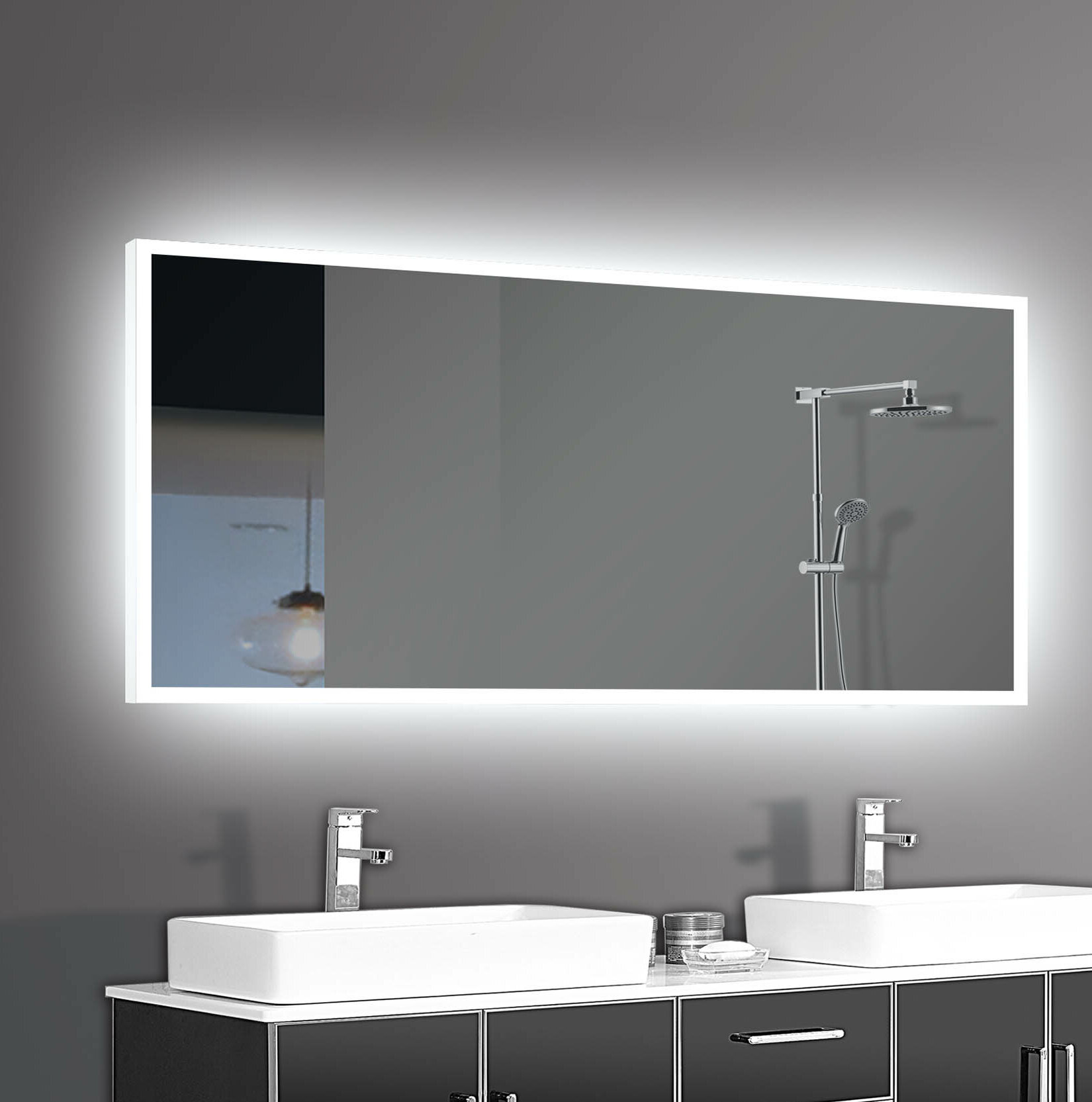 Orren Ellis Gerben Mordern & Contemporary Frameless Lighted Bathroom ...