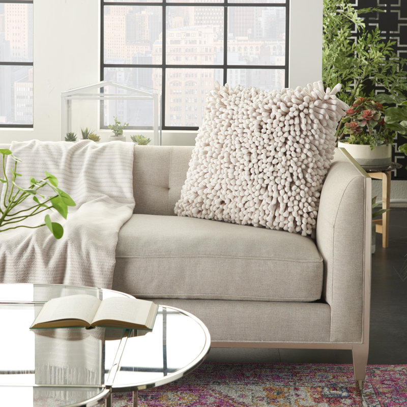  Housse de coussin carré et insert, Ivoire