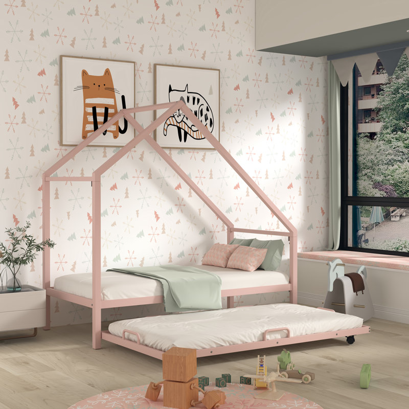 Lit plateforme simple Barkeyville, Rose