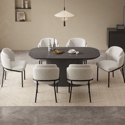 White Dining Table Set,Modern Dining Room Table With Chairs by Corrigan Studio