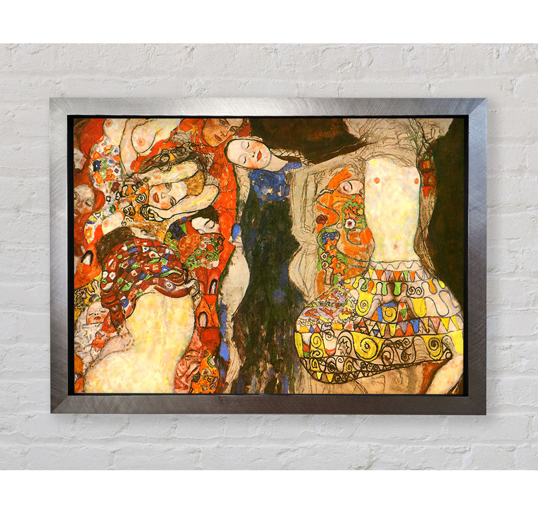 Klimt schmückt die Braut mit Schleier und Kranz - Druck