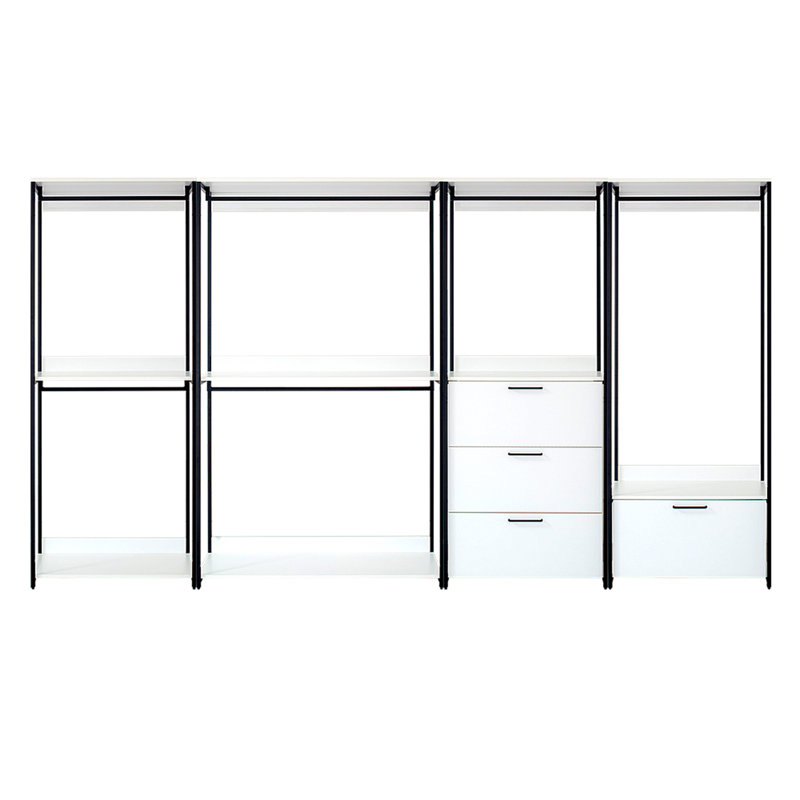 Versatile Freestanding Wood Closet System With Sturdy Metal Frame