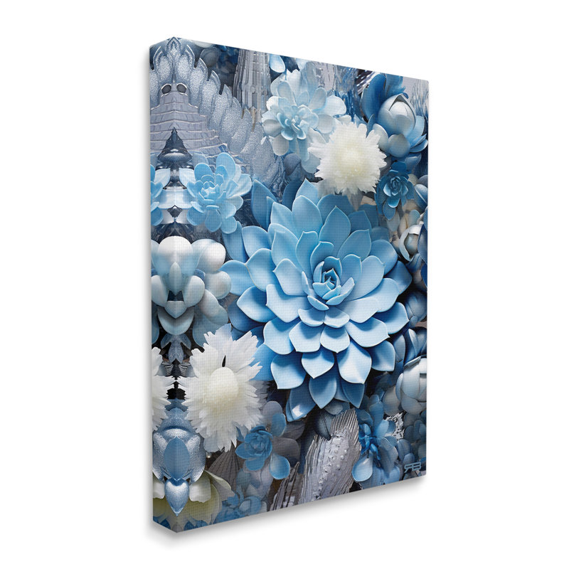"Blue Varied Succulents", art mural par Rb, H 20 po x l 16 po
