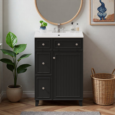 Armoire de meuble-lavabo 24 po avec lavabo en céramique