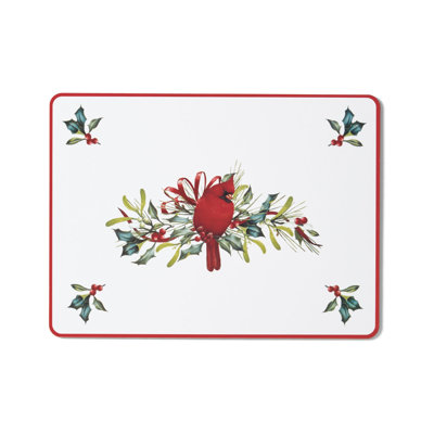 Napperons en liège 12 po x 16 po Lenox Winter Greetings Cardinal