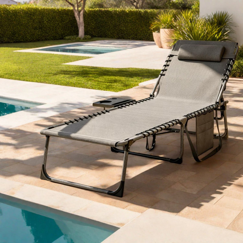 Méridiennes de patio réglables, chaise moderne portative en acier pour l'extérieur