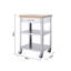 Chariot de cuisine en acier inoxydable avec plateau et tiroir en bambou TRINITY EcoStorage