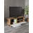 Modern TV Stand with Wall-Mount Option, Atlantic Pine & White, 40.9 x 18.5 x 13.8 inches | 100% Melamine Coated Chipboard, Thickness: 0.7 inches | Stylish Design with Multiple Shelves, Perfect for Scandinavian Home Décor