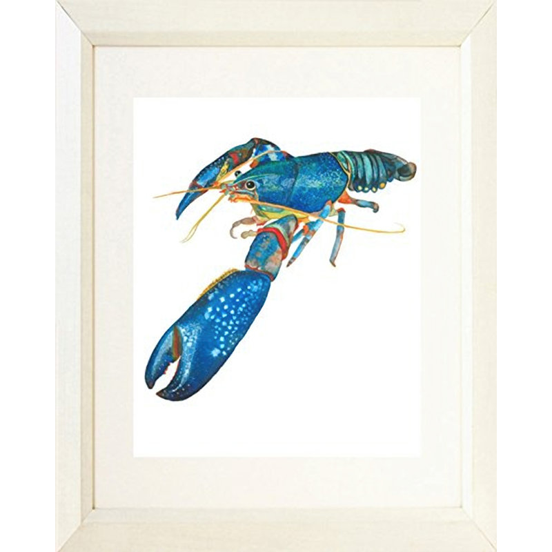 «Lobster», reproduction de peinture à l'huile encadrée, Blanc