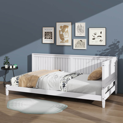 Lit de jour élégant en bois minimaliste pouvant servir de canapé-lit