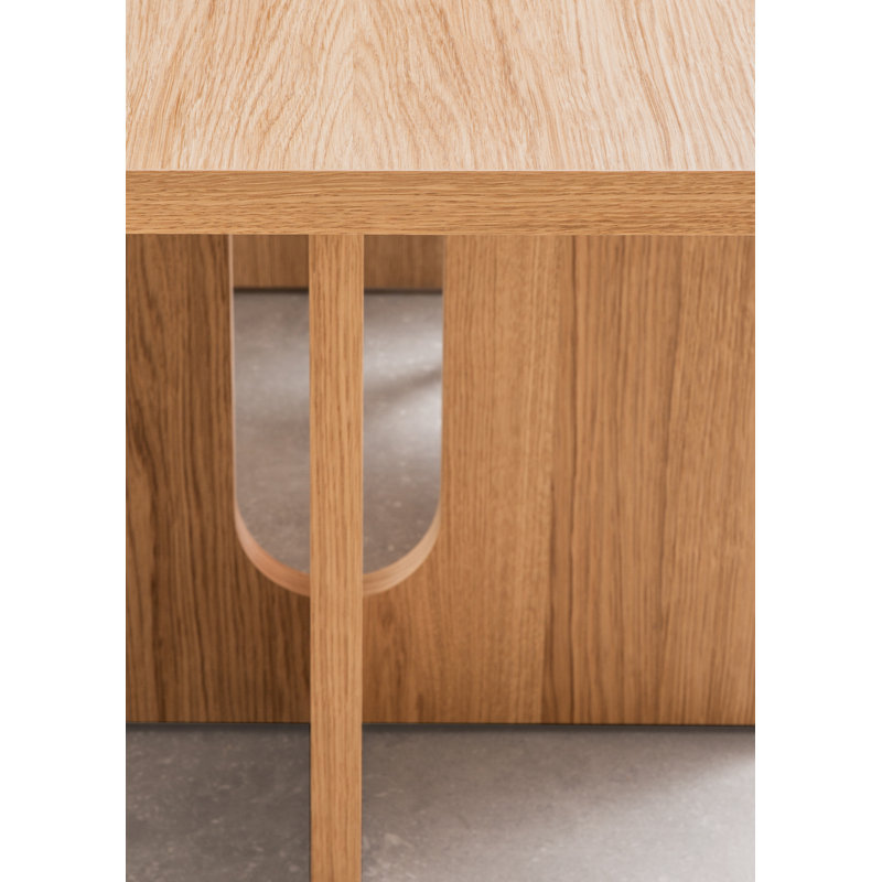 Androgyne Solid Oak Dining Table, Natural Oak, 42.9" W x 82.7" L