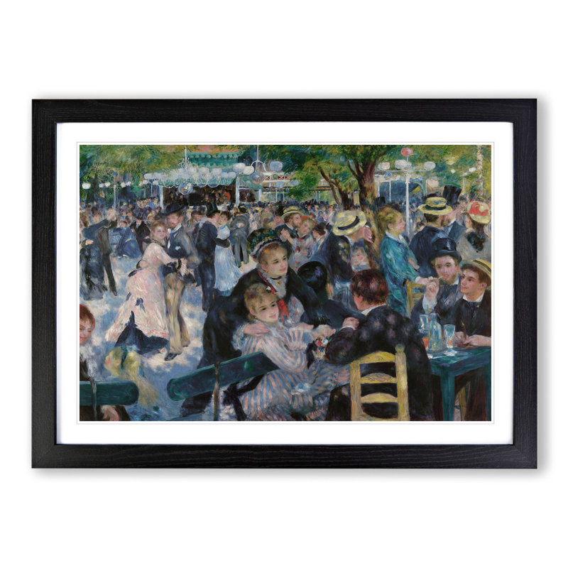 Dance at Le Moulin De La Galette by Pierre-Auguste Renoir - Picture Frame Painting, Black Framed, 27cm H x 36cm W x 2cm D