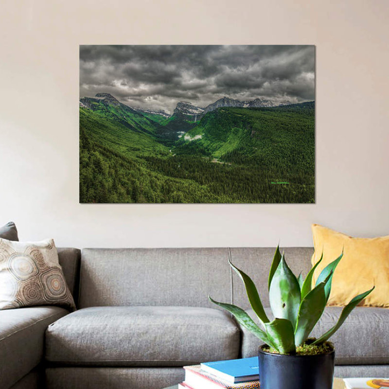 « distante green » par bill sherrell, reproduction d’impression sur toile tendue, H 18 po x l 26 po x P 1,5 po, Pas de tapis
