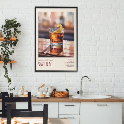 Sazerac sur surface réfléchissante, estampe numérique, design par Andreas Magnusson