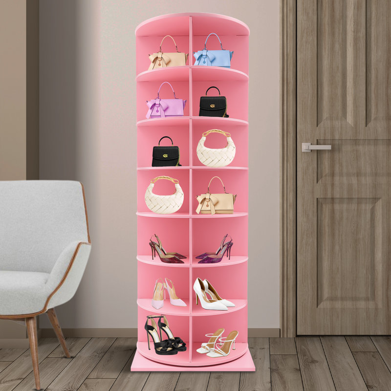 Range-chaussures rotatif 28 paires 28 paires, Rose