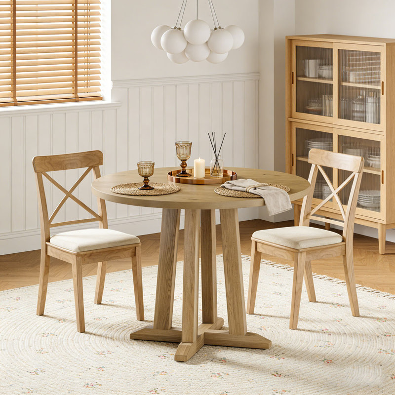 Petite table de cuisine ronde avec base robuste