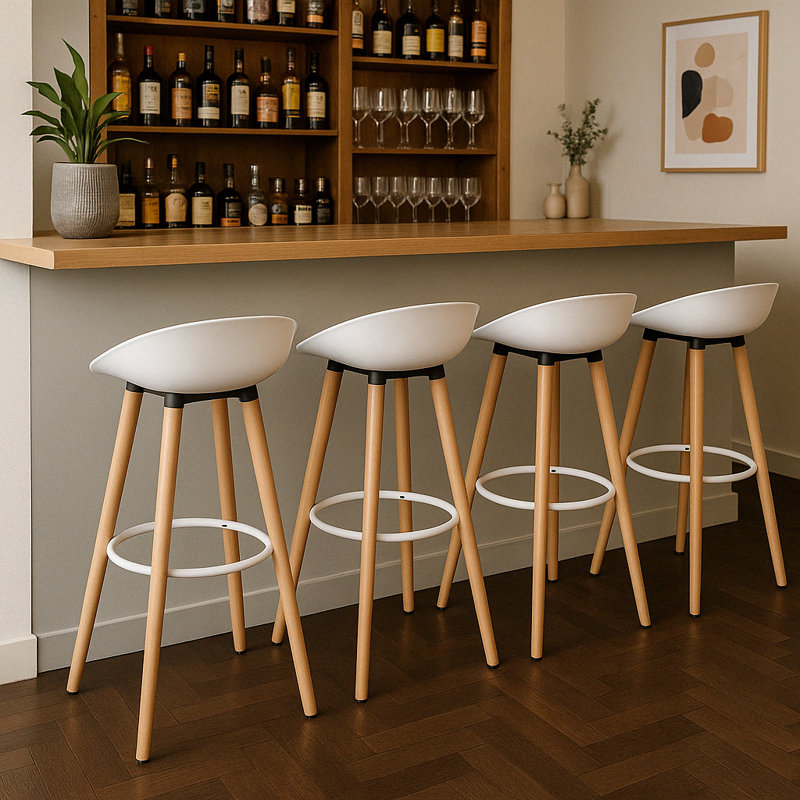 Tata 68cm Bar Stool, White, 4