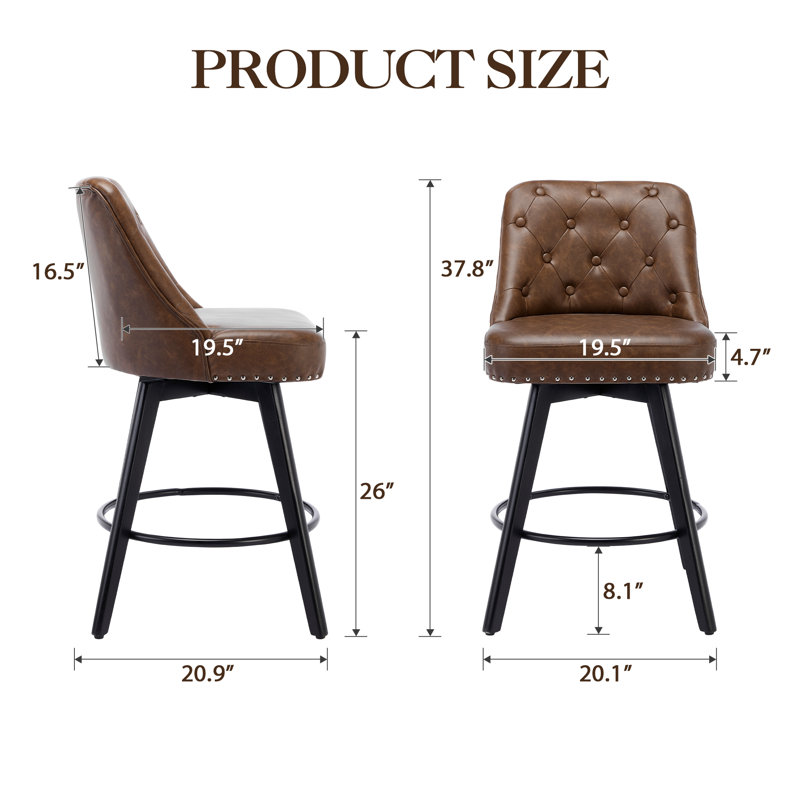 Faux Leather Swivel Accent Chair