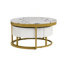 Table basse ronde moderne avec tiroirs en blanc