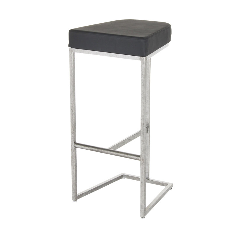 Patti's Stool, Bar Stool (30'' Seat Height), Royal Silver, Black