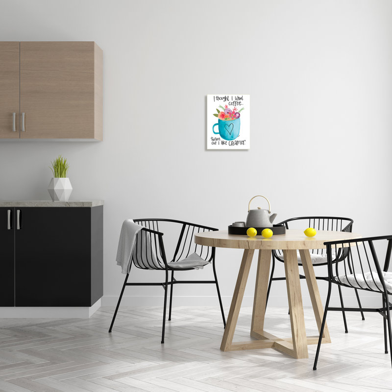 «Thought I Likeed Coffee Expression Kitchen Creamer Joke», impression sur toile, Plaque murale, H 15 po x l 10 po x P 0,5 po