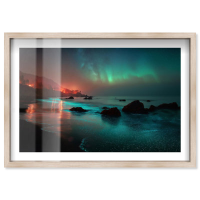 Nebula Margin I Shadowbox Print Travel Photography by Notoriart, Blonde Frame, 31 x 21