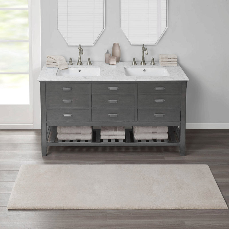 Simple Bath Rug, 72" L x 24" W, Taupe