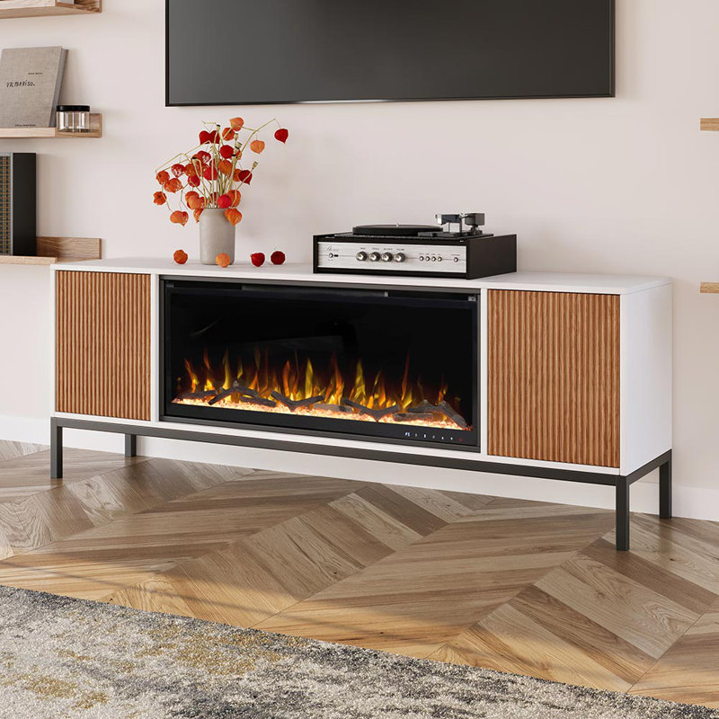Meuble télé avec foyer moderne et moderne Ember Emory | Chaufferette de foyer 42 po | Avec l'application Wi-fi