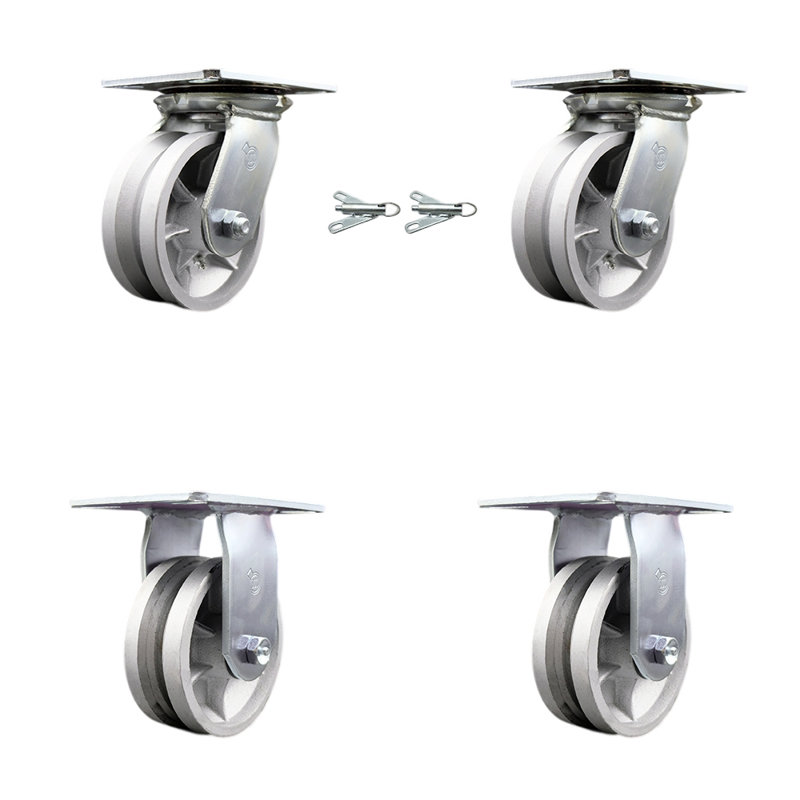 4 Piece Semi Steel Caster Set