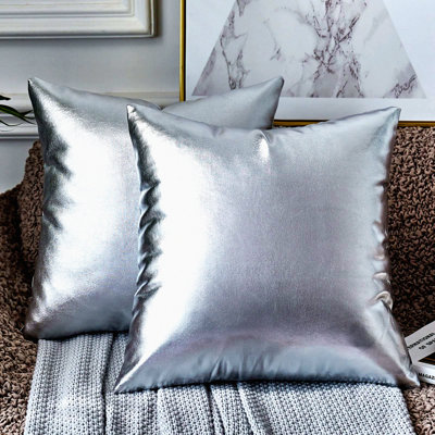 Starry Silver Sparkle Pillow Covers - Set of 2 Decorative \20 Inch Cushion Cases for Home Sofa Couch Chair Back Seat Bedroom Car