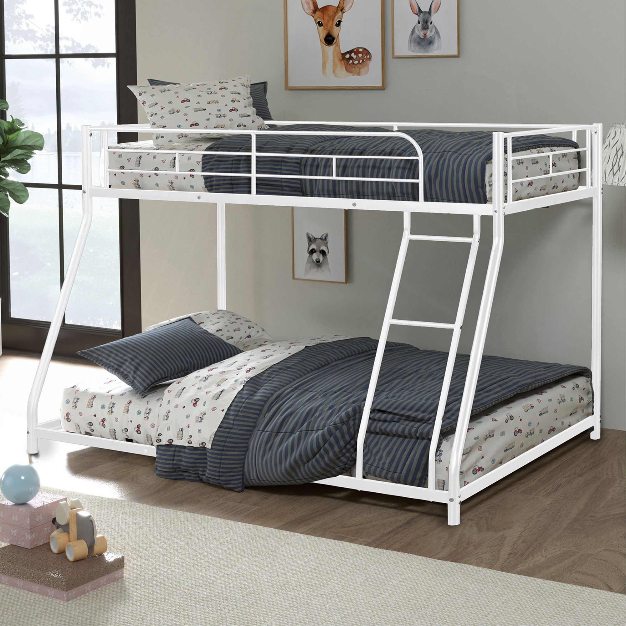 Ivy Bronx Twin Over Full Metal Bunk Bed Contemporary Style Silver ...