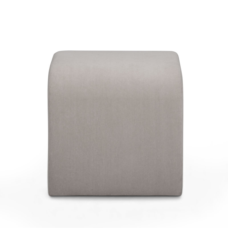 Repose-pieds en velours taupe Desi, Beige