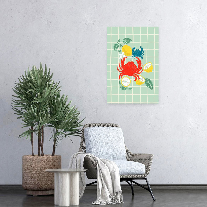 Crabs et citrons vibrants, H 24 po x l 16 po