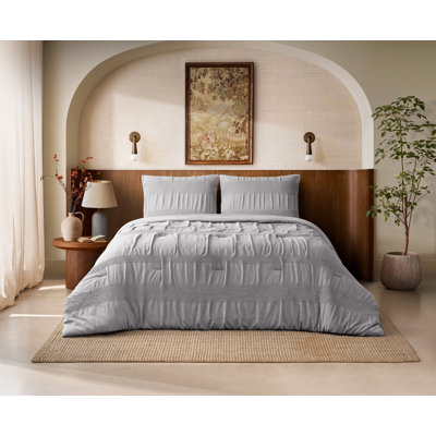 Odessa 3 Piece Reversible Cotton Waffle Comforter Set