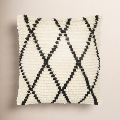 Cyan Geometric Wool Pillow Cover