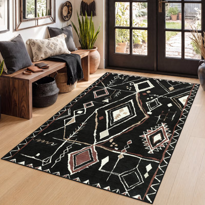 Tapis marocain bohème lavable à la machine Boho