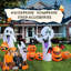 Décoration d'Halloween fantômes avec citrouilles