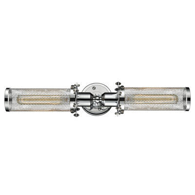 Éclairage pour salle de bain 2 lumières en nickel satiné brossé