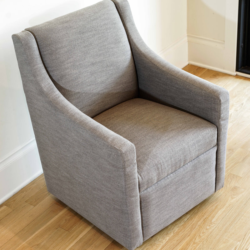 Kiffany Upholstered Swivel Armchair, Gray