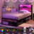 Twin Size Bed Frame With Metal Storage Headboard, Charging Outlets, Led Lighting, Stable Build, Under Smart Led, Bed, No Box Spring, Room-1486155564